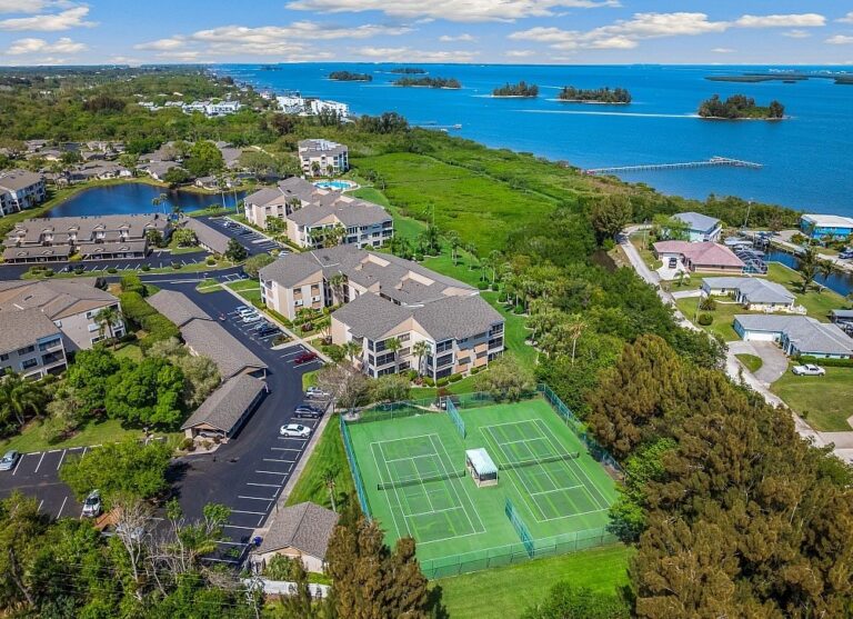 Arial view of condos for sale in Reflections on the River - Sebastian, FL.